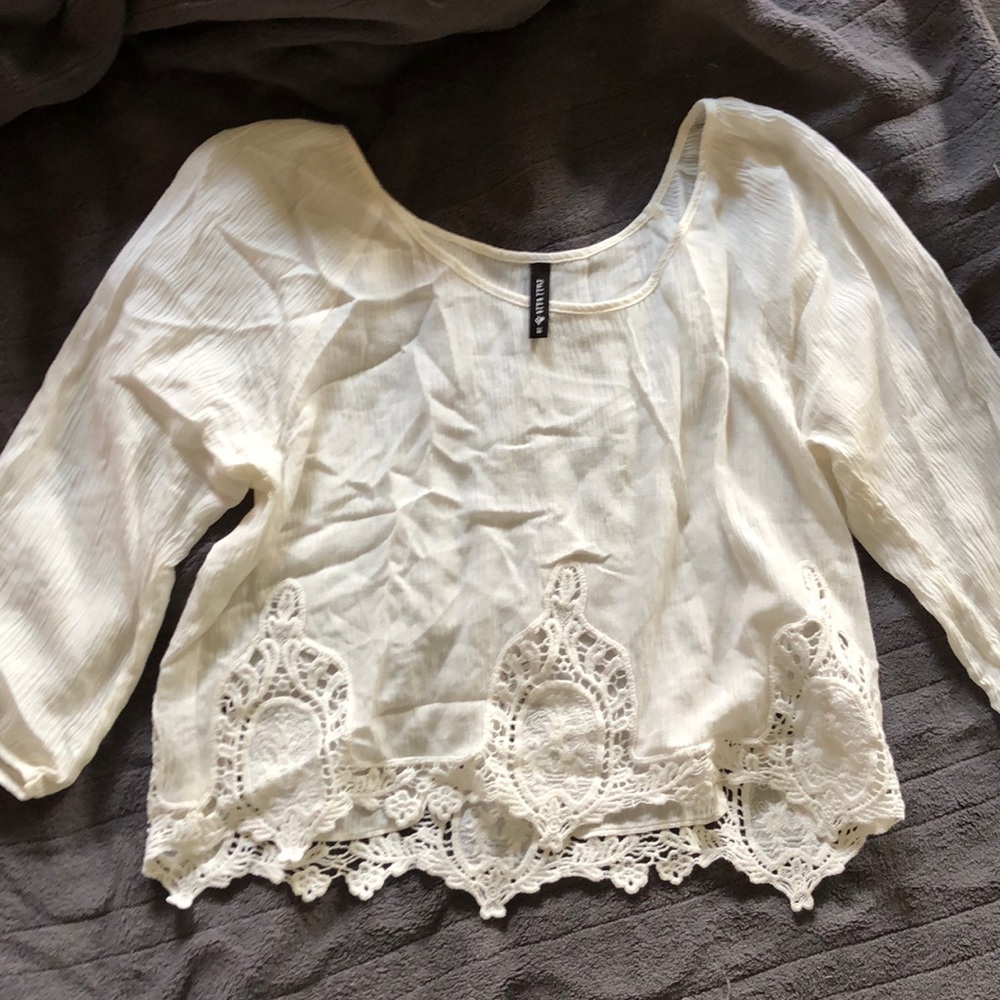 Off White three quarter sleeve shirt